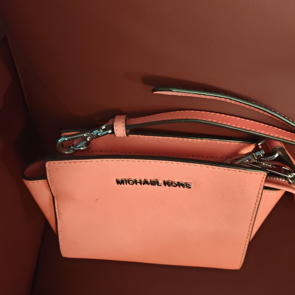 Michael Kors Pink Satchel with Silver-Tone Hardware